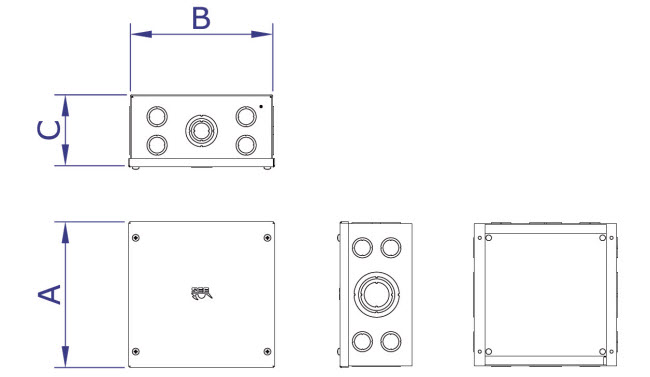 Dimensiones de la Caja de Conexión Liviana - CCG