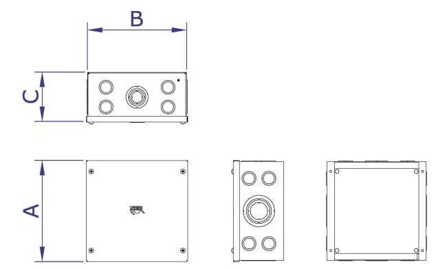 Dimensiones de la Caja de Conexión Pesada - CCN