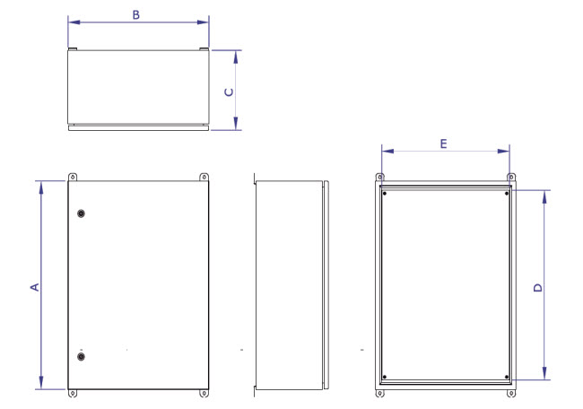 Dimensiones del Tablero de Control para Intemperie