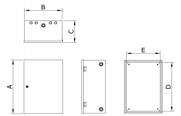 Dimensiones del Tablero de Control Convencional - TCC